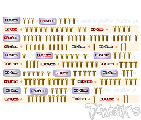 GSS-SBX4	Gold Plated Steel Screw Set 142pcs. ( For WIRC SBX4  )