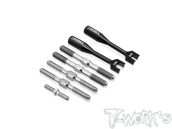 Yeah Racing Titanium Turnbuckles - 3mm X 28mm Length (2 Pieces) For RC Car Suspension