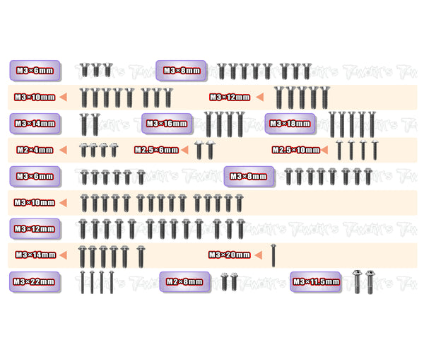 TSSU-MSB1 64 Titanium Screw set ( UFO Head ) 102pcs.( For Mugen