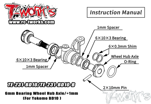 thumbnail image 2 of Yokomo 6mm Rear Wheel Hub (2-Pack) - Replacement RC Car Parts For Drift & Race Models 2 of 11