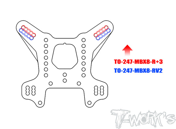 TO-247-MBX8-R+3 Graphite 4mm Rear Shock Tower +3mm ( Clancy