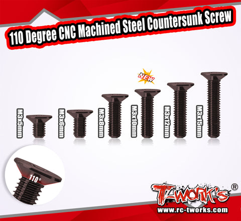 SS-10DC   110 Degree CNC Machined Steel Countersunk Screw 10 pcs.