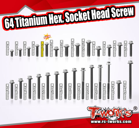 TSS-H  M2 64 Titanium Hex. Socket Head Screw ( 6pcs. )