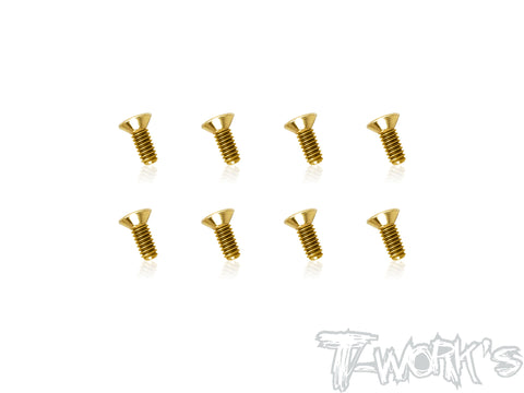 GSS-2505C    2.5mmx5mm Gold Plated Steel Hex. Countersink Screws（8pcs.）
