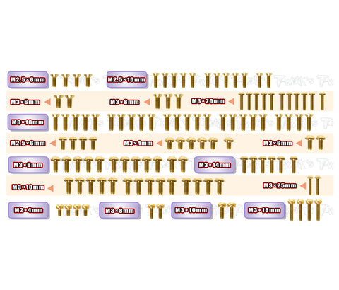 GSS-EB410.2 Gold Plated Steel Screw Set 114pcs. ( For TEKNO EB410.2 )