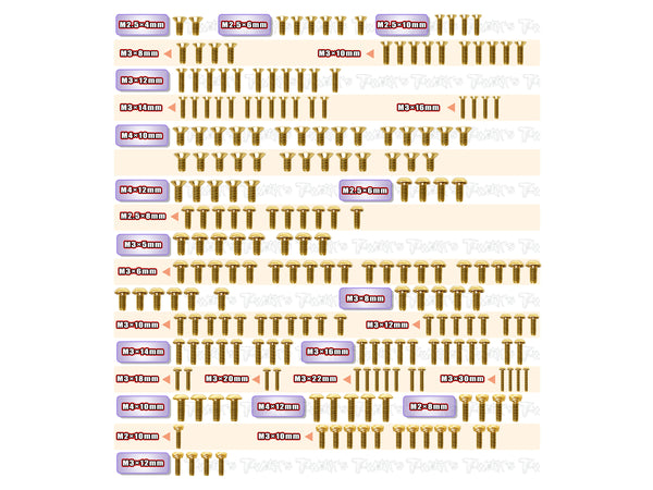 Infinity Screw Kit GSS-IFB8 Gold Plated Steel Screw Set 224pcs.( For Infinity IFB8 ) – T ...
