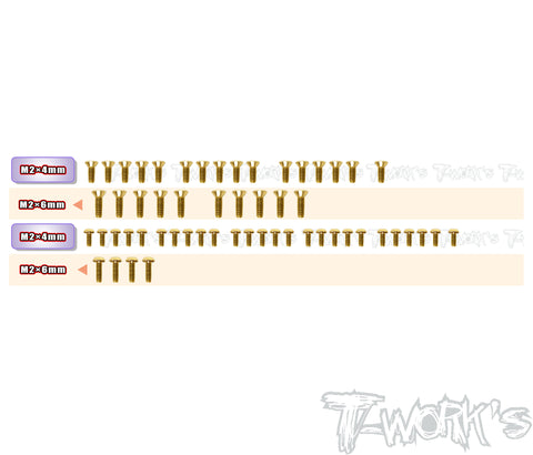 GSS-RC28	Gold Plated Steel Screw Set 56pcs. ( For Team Associated RC28 )
