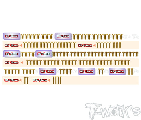 GSS-SB401LW	Gold Plated Steel Screw Set 127pcs. ( For PR SB401 LW )