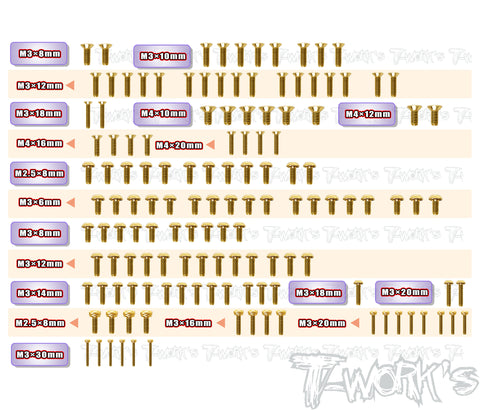 GSS-SBXE-3	Gold Plated Steel Screw Set 136pcs. ( For WIRC SBXE-3  )