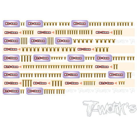 GSS-SRX8GTR	Gold Plated Steel Screw Set 195pcs. ( For Serpent SRX8GT R )