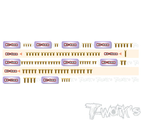 GSS-TC10-4   Gold Plated Steel Screw Set 96pcs.( For AXON TC10/4 )