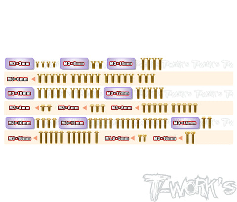 GSSU-RC10B7.1D	Gold Plated Steel UFO Screw Set 94pcs. ( For Team Associated RC10 B7.1D )