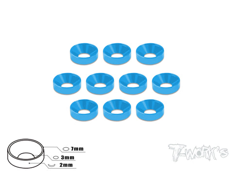 TA-001   Anodized Alum M3 Countersunk Washers (10 pcs)