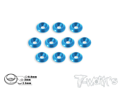 TA-005 Anodized Alum M3 Countersunk Large Diameter Washers (10 pcs)