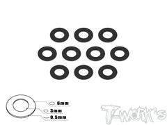 TA-006 Anodized Aluminum 3mm Bore Washers 0.5mm (10 pcs)