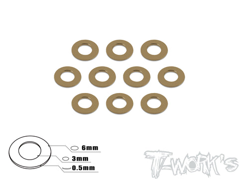 TA-006 Anodized Aluminum 3mm Bore Washers 0.5mm (10 pcs)