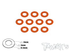 TA-006 Anodized Aluminum 3mm Bore Washers 0.5mm (10 pcs)