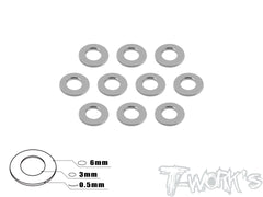 TA-006 Anodized Aluminum 3mm Bore Washers 0.5mm (10 pcs)