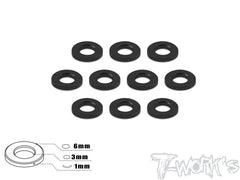 TA-008 Aluminum 3mm Bore Washer 1.0mm 10 pcs.