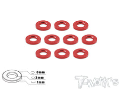 TA-008 Aluminum 3mm Bore Washer 1.0mm 10 pcs.