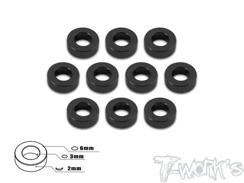 TA-009 Aluminum 3mm Bore Washer 2.0mm 10pcs.