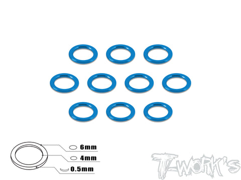 TA-013 Aluminum 4mm Bore Washer 0.5mm 10pcs.