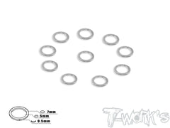 TA-042 Aluminum 5mm Bore Washer 0.5mm  10pcs.