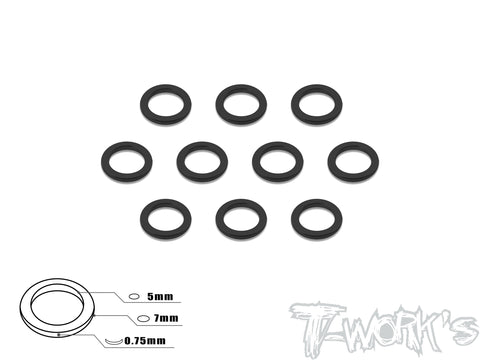 TA-043 Aluminum 5mm Bore Washer 0.75mm  10pcs.