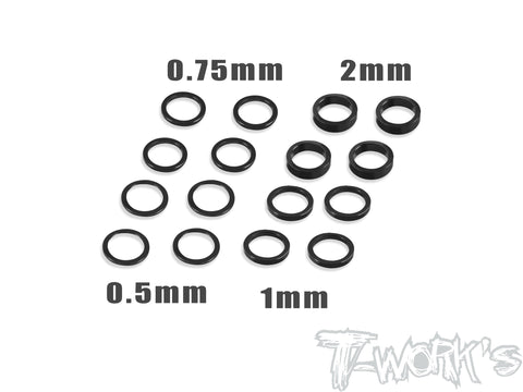 TA-051 Aluminum 6mm Bore Washer Set  0.5, 0.75 ,1 ,2mm each 4pcs.
