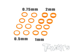 TA-051 Aluminum 6mm Bore Washer Set  0.5, 0.75 ,1 ,2mm each 4pcs.