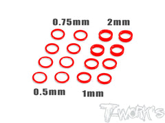TA-051 Aluminum 6mm Bore Washer Set  0.5, 0.75 ,1 ,2mm each 4pcs.