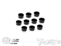 TA-139BK Aluminum 3mm Bore Washer 1.25/1.75/2.25/2.75/3.25/3.75mm ( Black ) 10pcs.