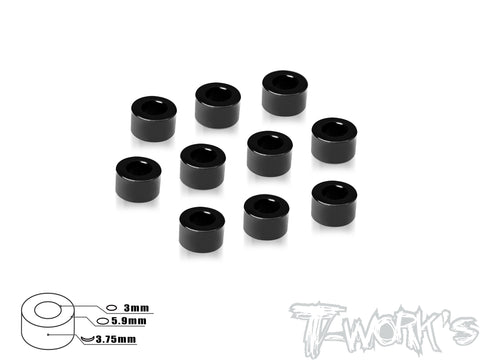 TA-139BK Aluminum 3mm Bore Washer 1.25/1.75/2.25/2.75/3.25/3.75mm ( Black ) 10pcs.