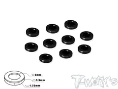 TA-139BK Aluminum 3mm Bore Washer 1.25/1.75/2.25/2.75/3.25/3.75mm ( Black ) 10pcs.