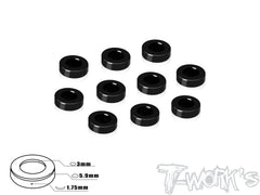 TA-139BK Aluminum 3mm Bore Washer 1.25/1.75/2.25/2.75/3.25/3.75mm ( Black ) 10pcs.