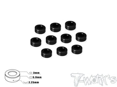 TA-139BK Aluminum 3mm Bore Washer 1.25/1.75/2.25/2.75/3.25/3.75mm ( Black ) 10pcs.
