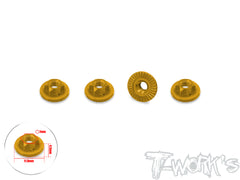 TA-166-B   7075-T6 Alum. Light Weight 8-32 Serrated Wheel Nut 7mm Hex Socket ( 4pcs.) Gold/Black