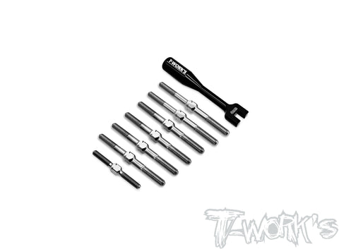 TB-WORKS '91   64 Titanium Turnbuckle Set ( For Yokomo Super Dog Fighter Works'91 )