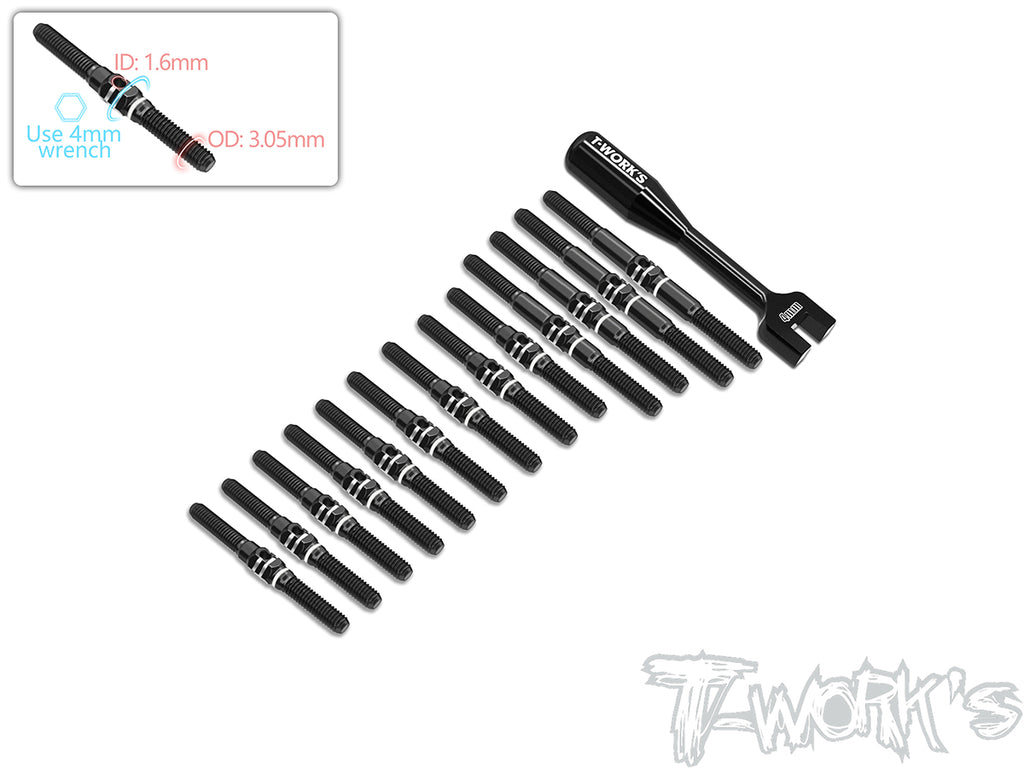 TBB-A800R    64 Titanium Black Coating Turnbuckle Set ( For Awesomatix A800R )
