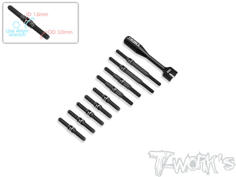TBB-TC8 	 64 Titanium Black Coating Turnbuckle Set( For Team Associated TC8 )