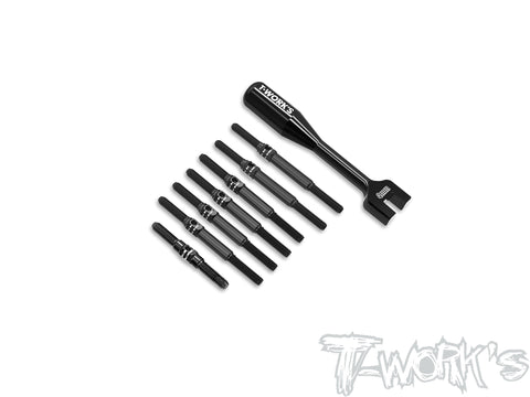 TBB-WORKS '91   64 Titanium Black Coating Turnbuckle Set ( For Yokomo Super Dog Fighter Works'91 )