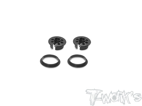 TE-244-I   Alum. 13mm Shock Spring Retainer 0 / 5 /9mm ( For Team Associated RC10 B7/ B74.2 /B6.4/B7D ) Black 2pcs.