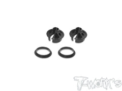 TE-244-I   Alum. 13mm Shock Spring Retainer 0 / 5 /9mm ( For Team Associated RC10 B7/ B74.2 /B6.4/B7D ) Black 2pcs.