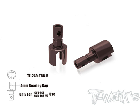 TE-249-TC8-B	Spring Steel Light Weight Rear Diff. Joint BB Adapter ( For Team Associated TC8 ) 2pcs. Only Use T-Work's ECS BB Drive Shaft