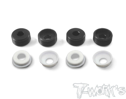 TO-130  POM Front Upright Adjust Nut with POM Spacers  ( For Mugen MBX-6/MBX-7/MBX-7R/Sworkz S350/MBX8/ MBX8 ECO/ MBX8R)  4pcs.