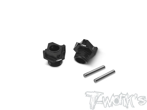 TO-245-HN2    Black Hard Coated 7075-T6 Alum.Light Weight Wide Offset P1 Wheel Hub +2mm ( Hong Nor X5B/IX5B/X3GT/X3 ) 2pcs.