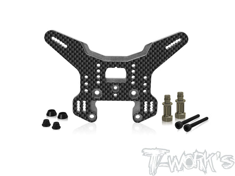 TO-247-T4.2  Graphite Front Shock Tower 5mm With Alum.Short Standoffs/Rear Shock Tower 4mm With Alum.Standoffs ( For Team Associated RC8 T4.2)