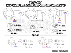 TO-302-MP11   7075-T6 Hard Coated Alum. Servo Saver Arm ( Kyosho MP11)