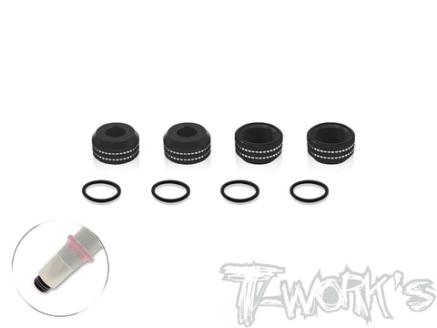 TO-325-J    Alum. Shock body Seal Cap ( For Team Associated RC8 B4.1/4/3.2/T4/T3.2 ) 4pcs. Black