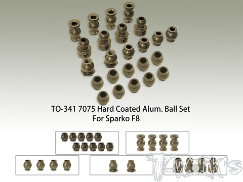 TO-341    7075-T6 Hard Coated Alum. Ball Set ( For Sparko F8 ) 24pcs.